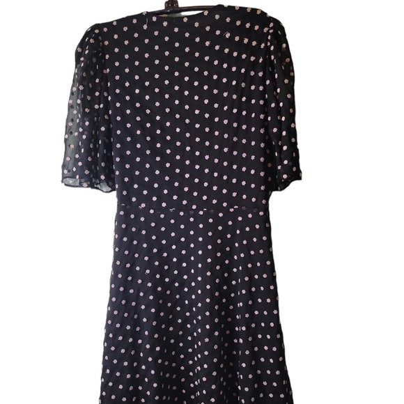 Alice + Olivia Dress Sz 6 Poka Dot Black and White Regency Core Wrap sexy - Picture 3 of 7